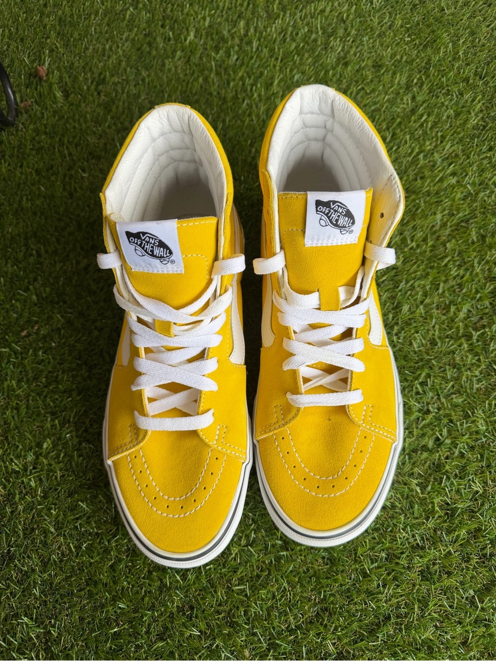 Vans  High-Top  suede Sneakers - Yellow / White Size 8.